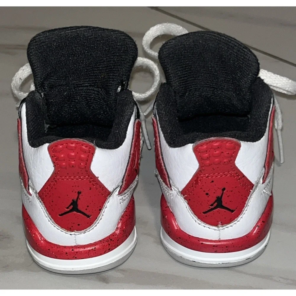 Nike Air Jordan 4 Retro TD Fire Red Toddler Baby Sneakers Size 4C